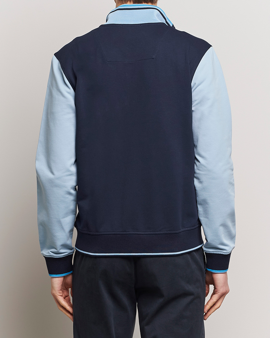 Mies | Puserot | Aeronautica Militare | Full Zip Sweater Navy/Glacier Blue