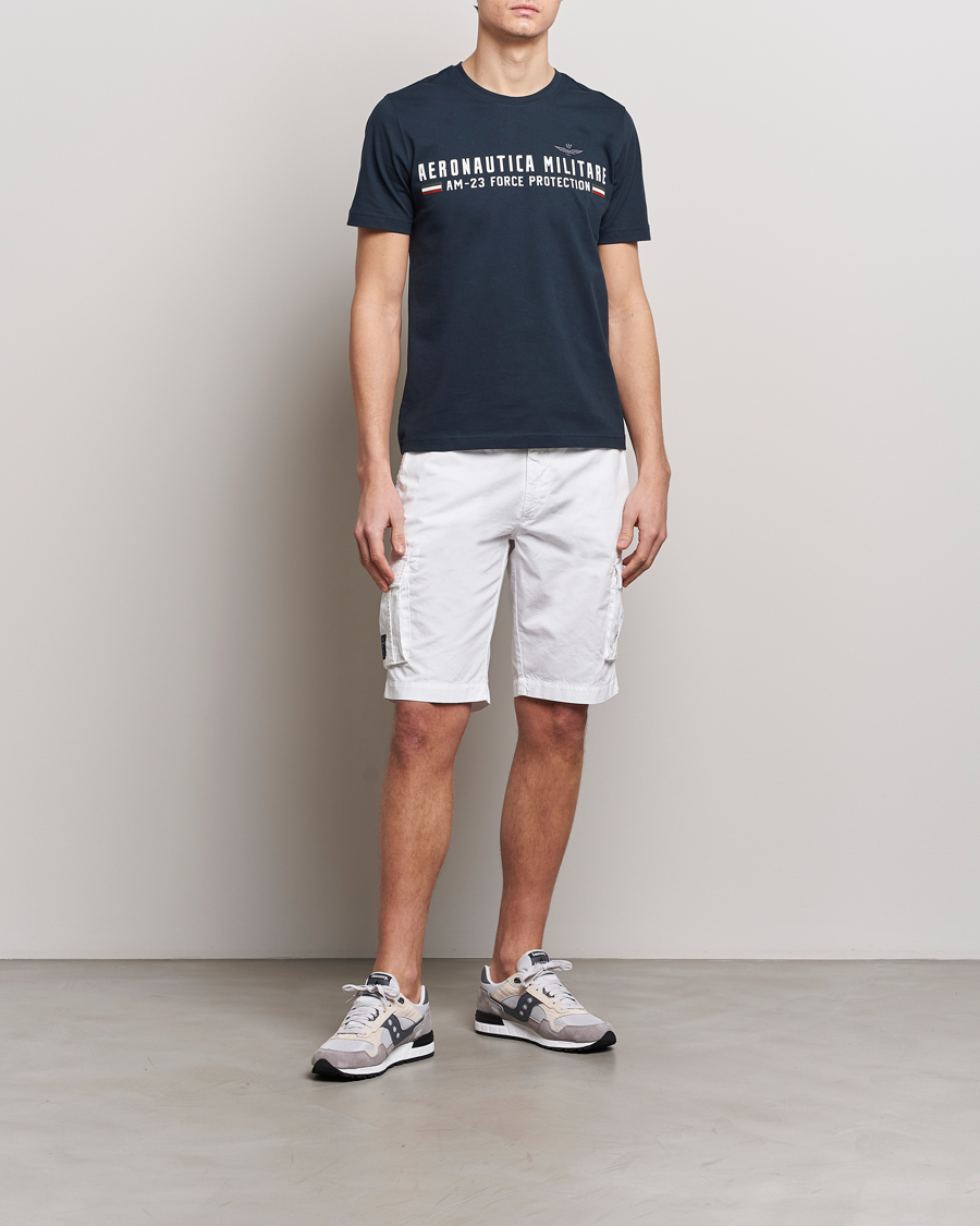 Mies | Shortsit | Aeronautica Militare | BE066 Cargo Shorts Off White