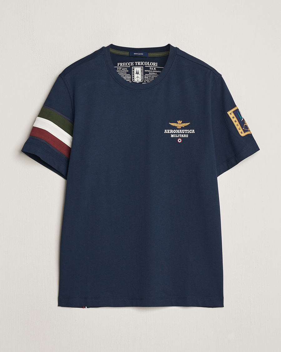 Mies | T-paidat | Aeronautica Militare | Tricolori Crew Neck T-Shirt Navy