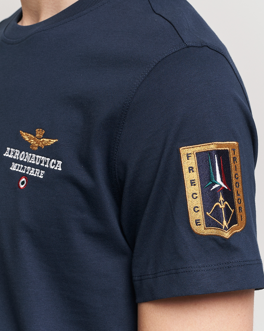 Mies | T-paidat | Aeronautica Militare | Tricolori Crew Neck T-Shirt Navy