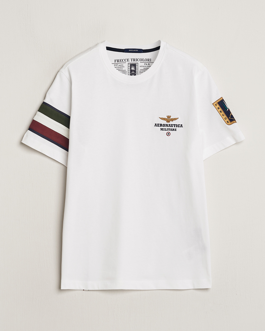 Mies | T-paidat | Aeronautica Militare | Tricolori Crew Neck T-Shirt Off White