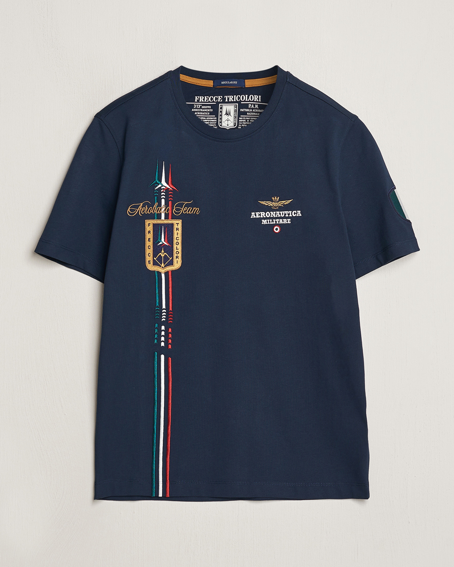Mies | T-paidat | Aeronautica Militare | Tricolori Crew Neck T-Shirt Navy
