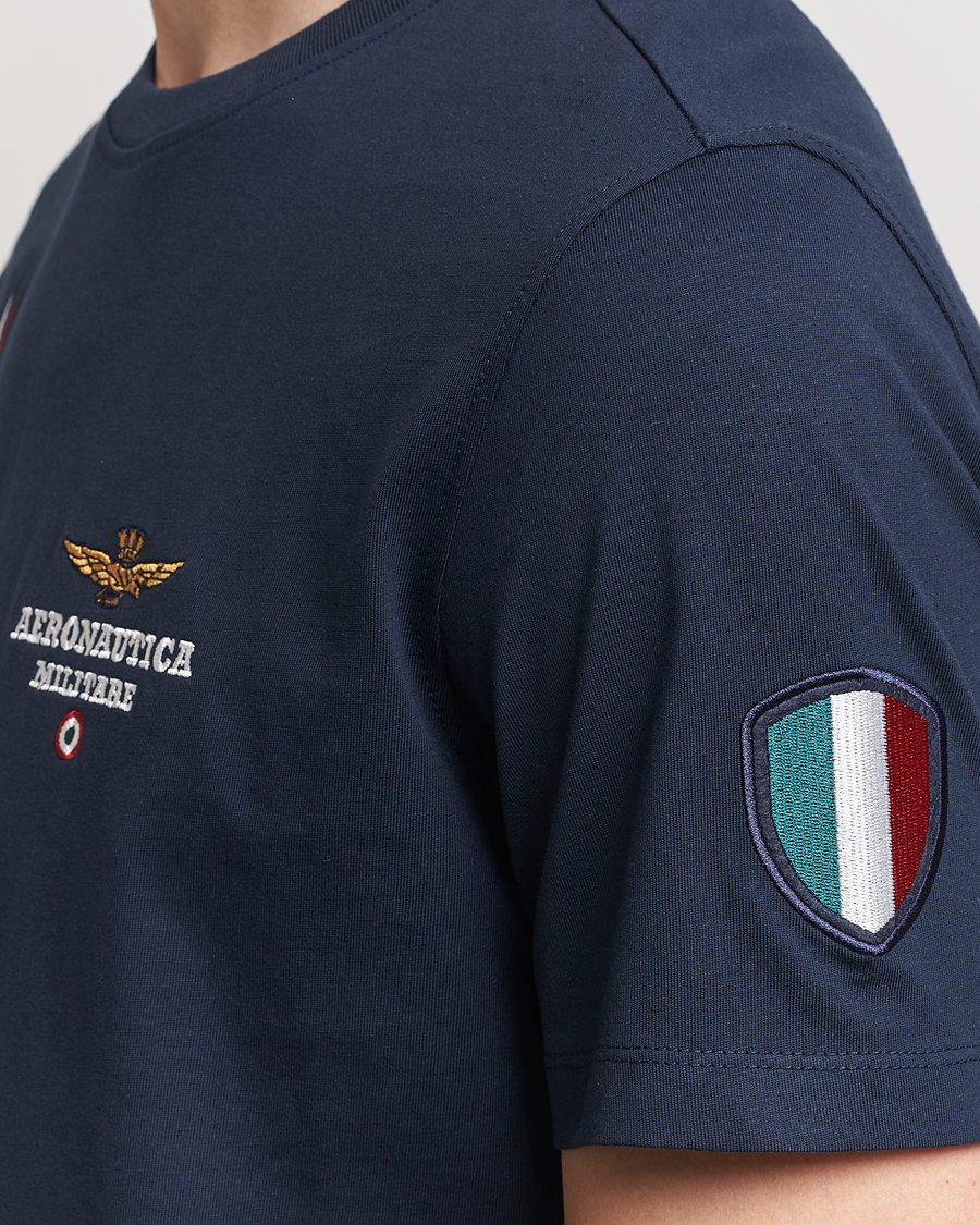 Mies | T-paidat | Aeronautica Militare | Tricolori Crew Neck T-Shirt Navy
