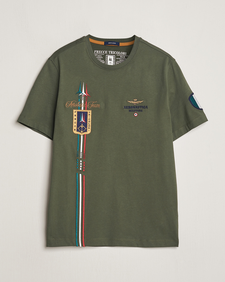 Mies | T-paidat | Aeronautica Militare | Tricolori Crew Neck T-Shirt Verde Green