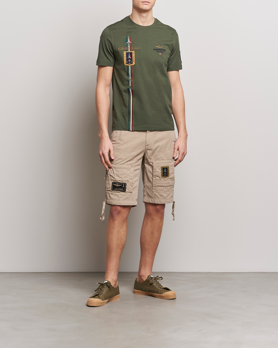 Mies | T-paidat | Aeronautica Militare | Tricolori Crew Neck T-Shirt Verde Green