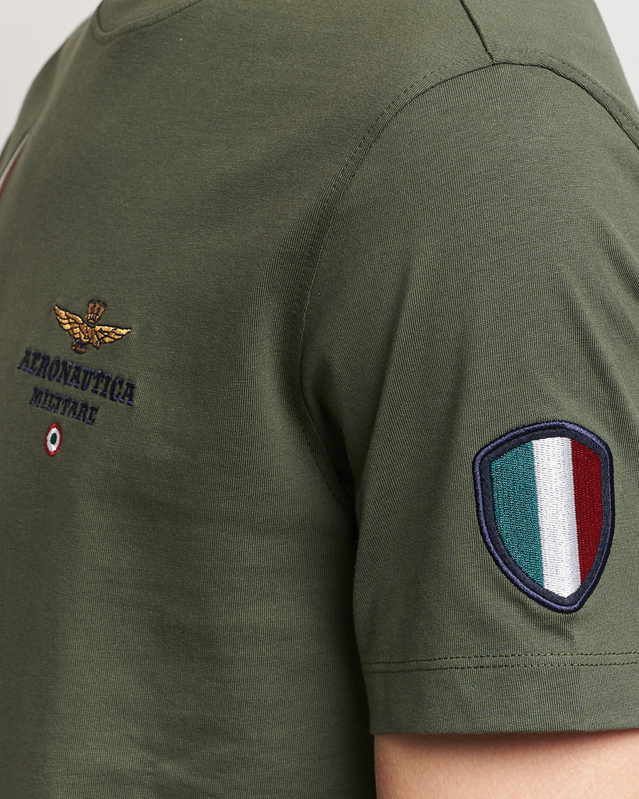 Mies | T-paidat | Aeronautica Militare | Tricolori Crew Neck T-Shirt Verde Green