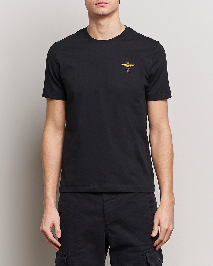 Mies |  | Aeronautica Militare | TS1580 Crew Neck T-Shirt Jet Black