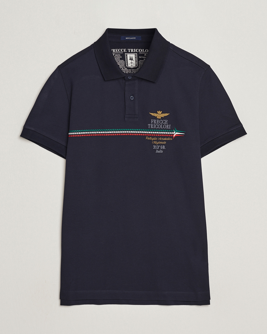 Mies | Pikeet | Aeronautica Militare | Contrast Collar Polo Navy