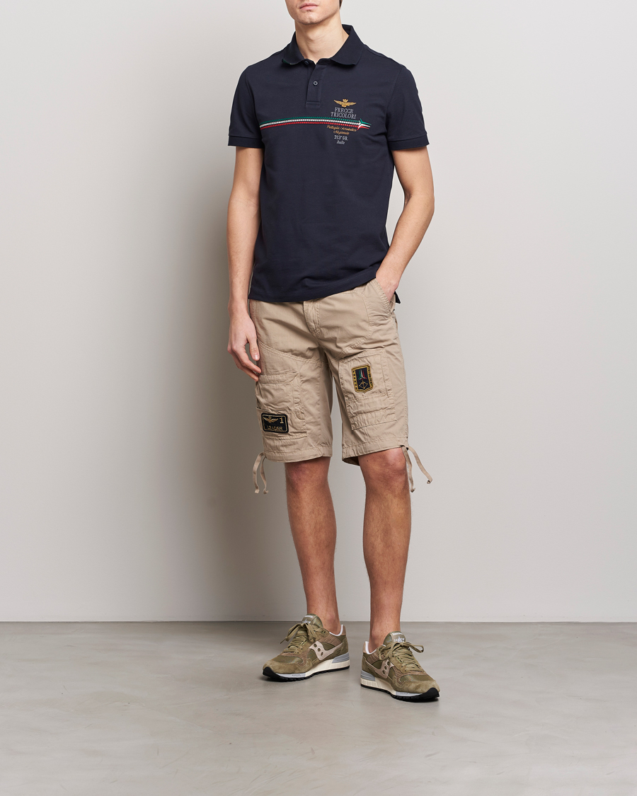 Mies | Pikeet | Aeronautica Militare | Contrast Collar Polo Navy