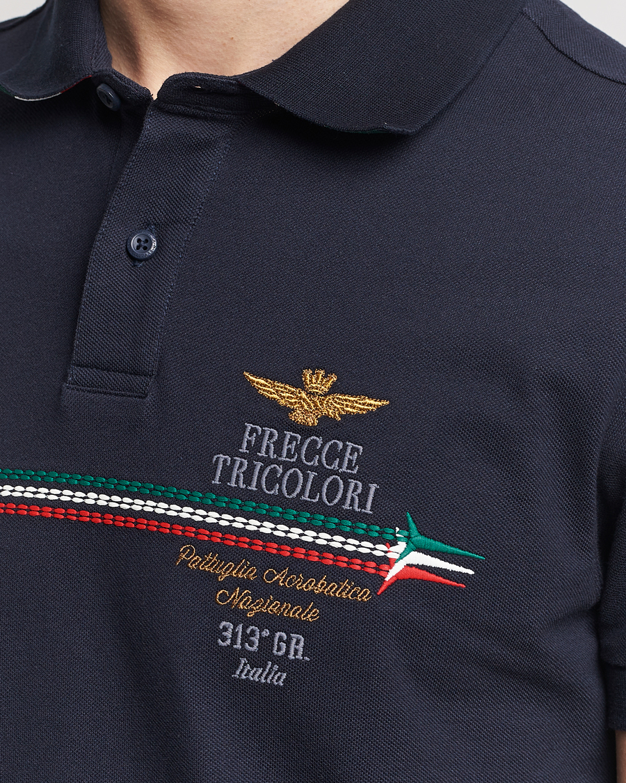 Mies | Pikeet | Aeronautica Militare | Contrast Collar Polo Navy