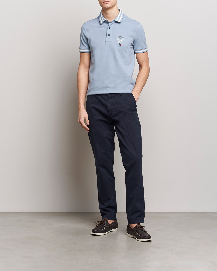 Mies | Pikeet | Aeronautica Militare | Tipped Polo Glacier Blue