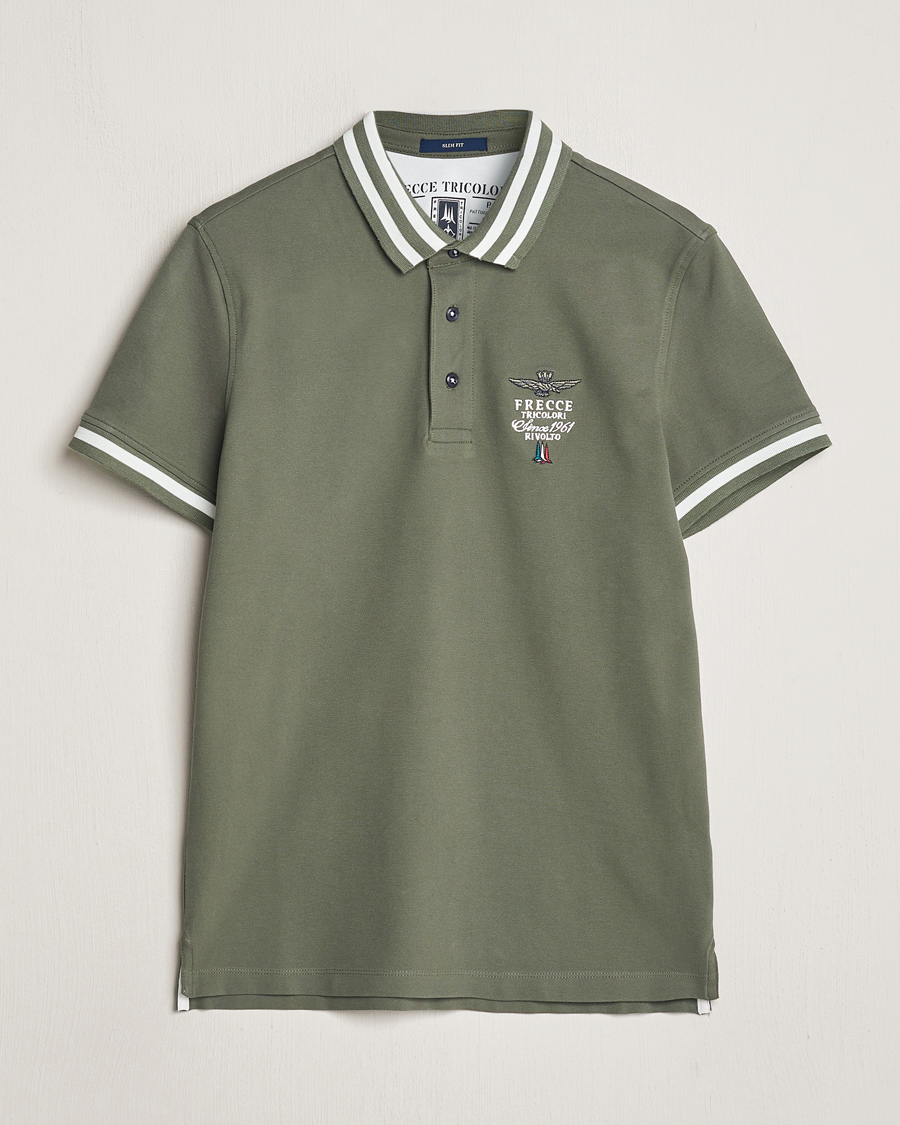 Mies | Pikeet | Aeronautica Militare | Tipped Polo Verde Green