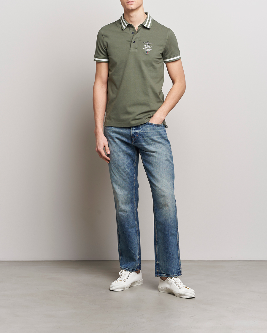 Mies | Pikeet | Aeronautica Militare | Tipped Polo Verde Green