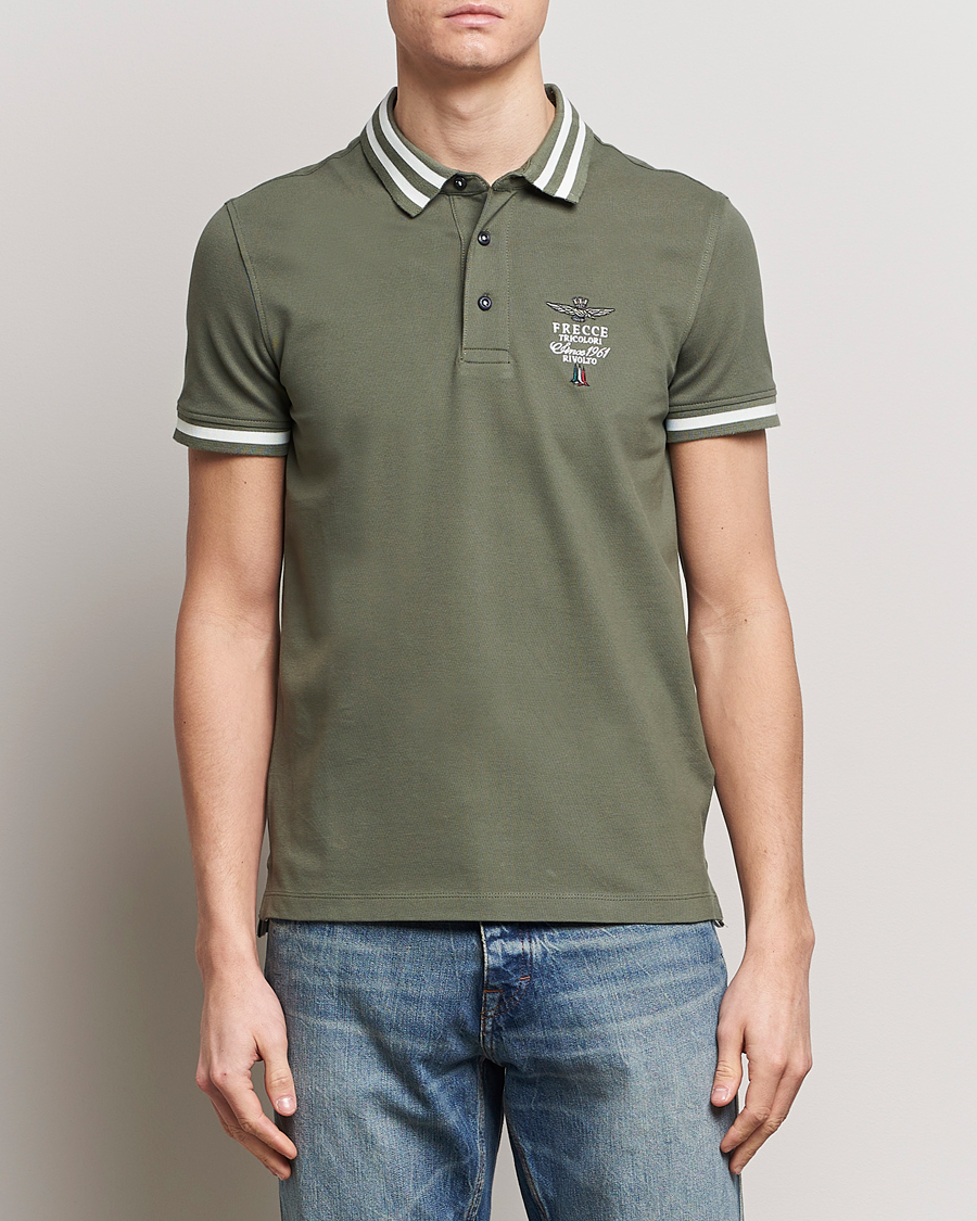 Mies | Pikeet | Aeronautica Militare | Tipped Polo Verde Green