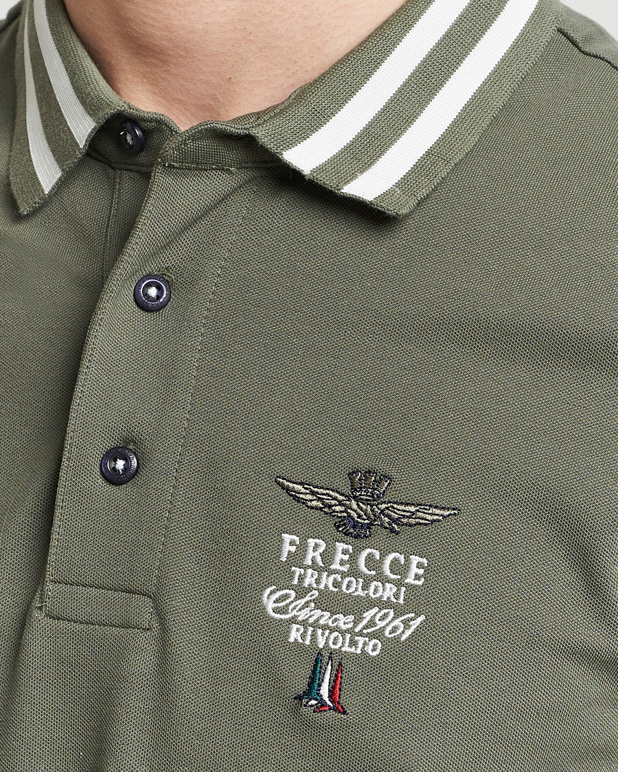 Mies | Pikeet | Aeronautica Militare | Tipped Polo Verde Green