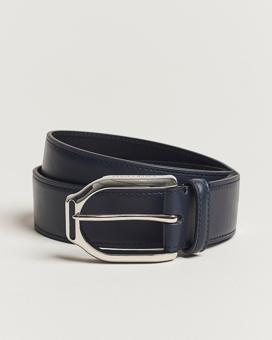 Mies | Ralph Lauren Purple Label Darwin Leather Belt Navy Calf | Ralph Lauren Purple Label | Darwin Leather Belt Navy Calf
