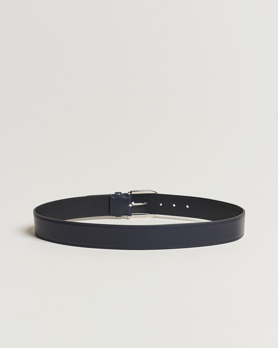 Mies | Ralph Lauren Purple Label Darwin Leather Belt Navy Calf | Ralph Lauren Purple Label | Darwin Leather Belt Navy Calf