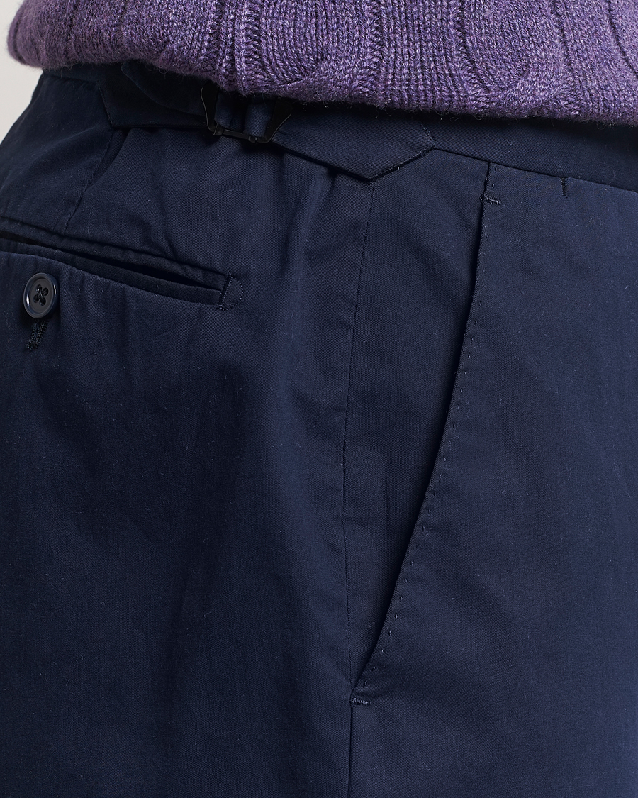 Mies | Housut | Ralph Lauren Purple Label | Cotton Poplin Trousers Spring Navy