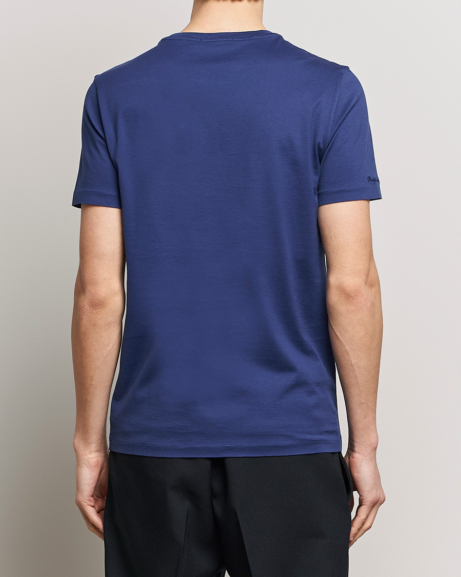 Mies | T-paidat | Ralph Lauren Purple Label | Garment Dyed Cotton T-Shirt Spring Navy