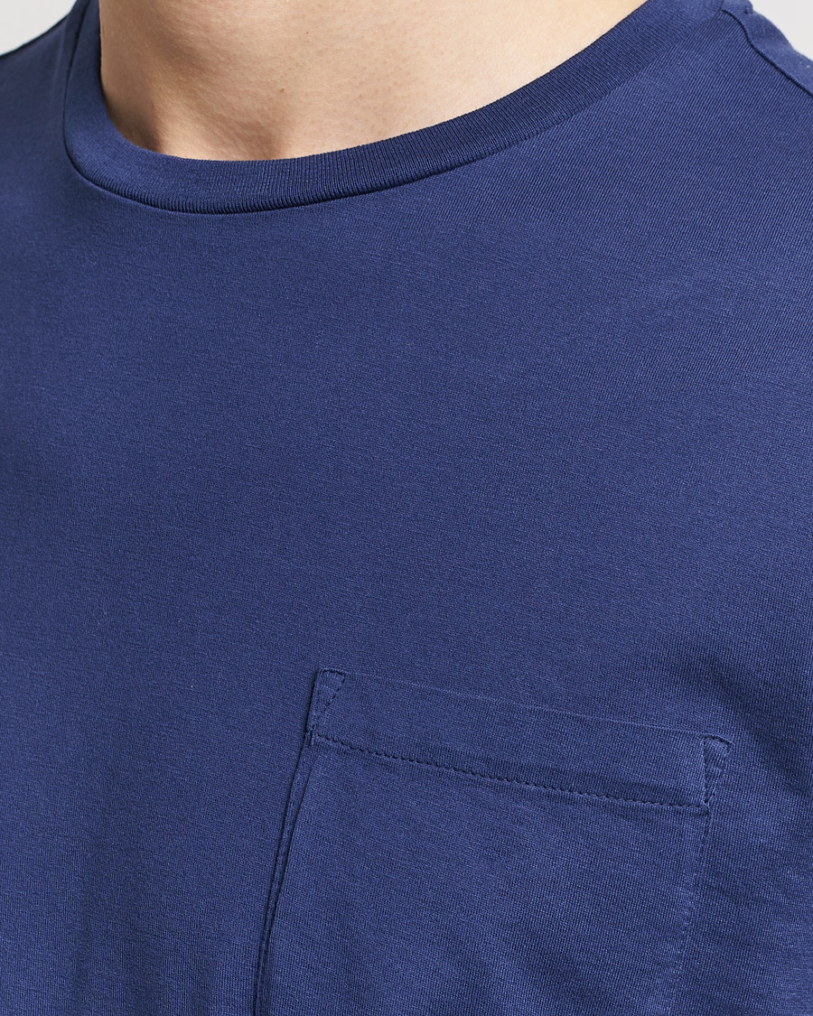 Mies | T-paidat | Ralph Lauren Purple Label | Garment Dyed Cotton T-Shirt Spring Navy