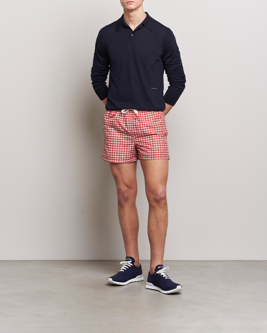 Mies | Uimahousut | Kiton | Printed Nylon Swim Shorts Red