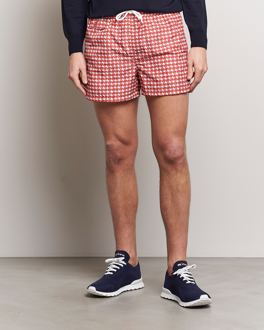 Mies | Uimahousut | Kiton | Printed Nylon Swim Shorts Red