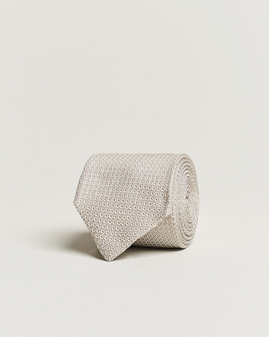 Mies | Solmiot | Amanda Christensen | Silk Grenadine 8 cm Tie Beige