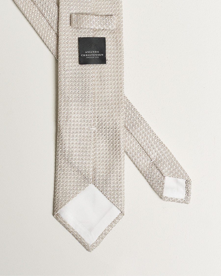 Mies | Solmiot | Amanda Christensen | Silk Grenadine 8 cm Tie Beige
