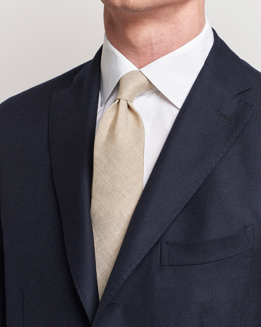 Mies | Solmiot | Amanda Christensen | Amanda ChristensenHopsack Linen 8cm TieSand