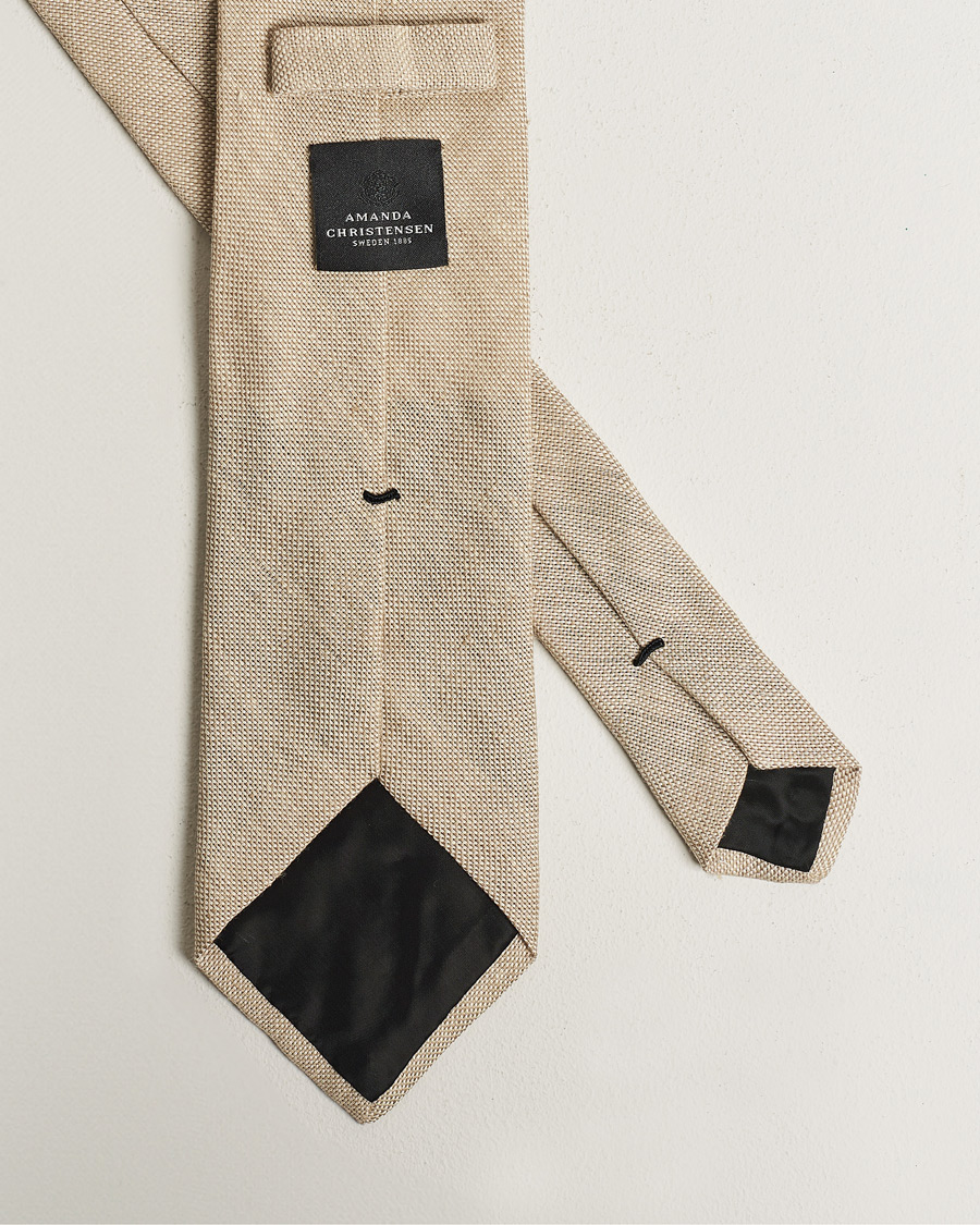 Mies | Solmiot | Amanda Christensen | Amanda ChristensenHopsack Linen 8cm TieSand