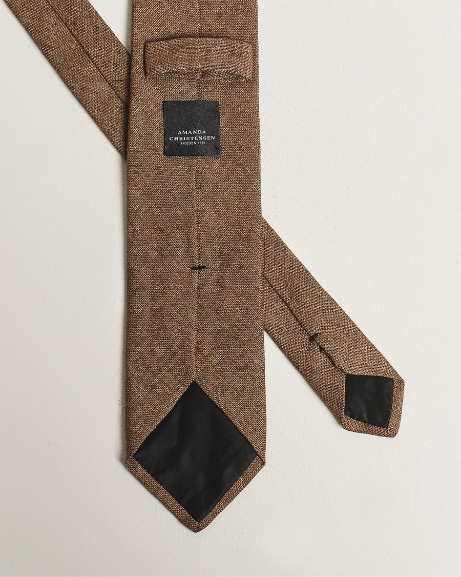 Mies |  | Amanda Christensen | Hopsack Linen 8cm Tie Light Brown