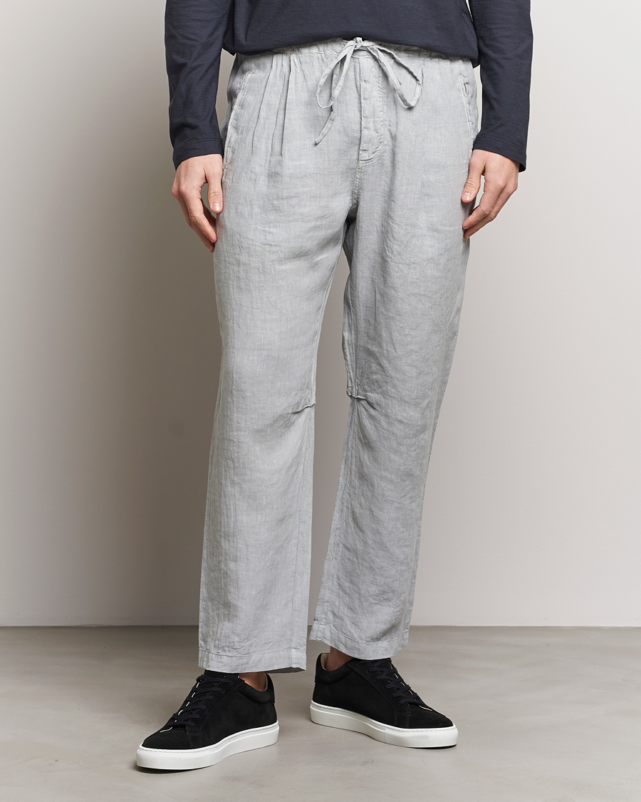 Mies |  | Massimo Alba | Keywest Linen Drawstring Pants Light Grey