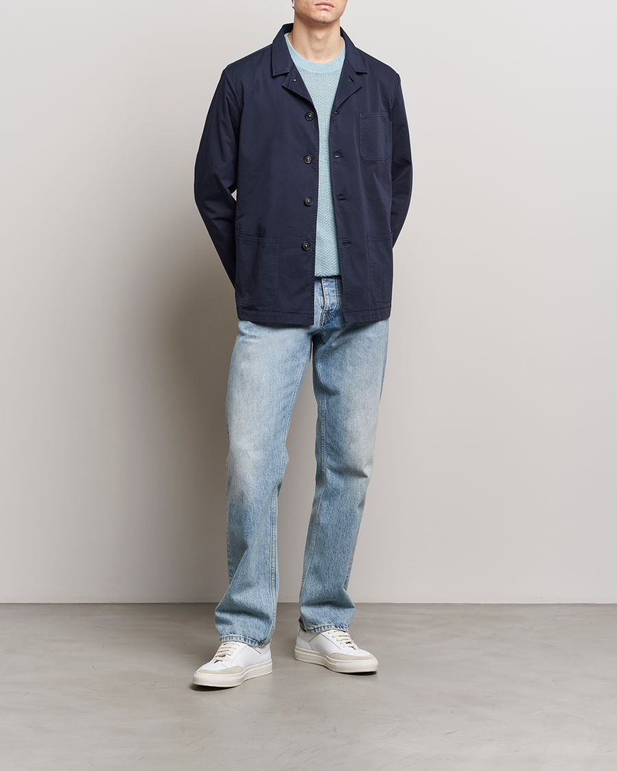 Mies | Kauluspaidat | Massimo Alba | Florida Stone Washed Shirt Jacket Navy