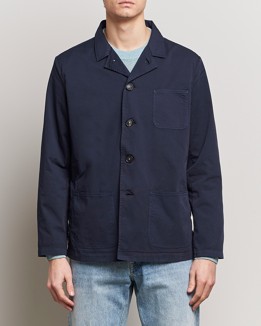 Mies |  | Massimo Alba | Florida Stone Washed Shirt Jacket Navy