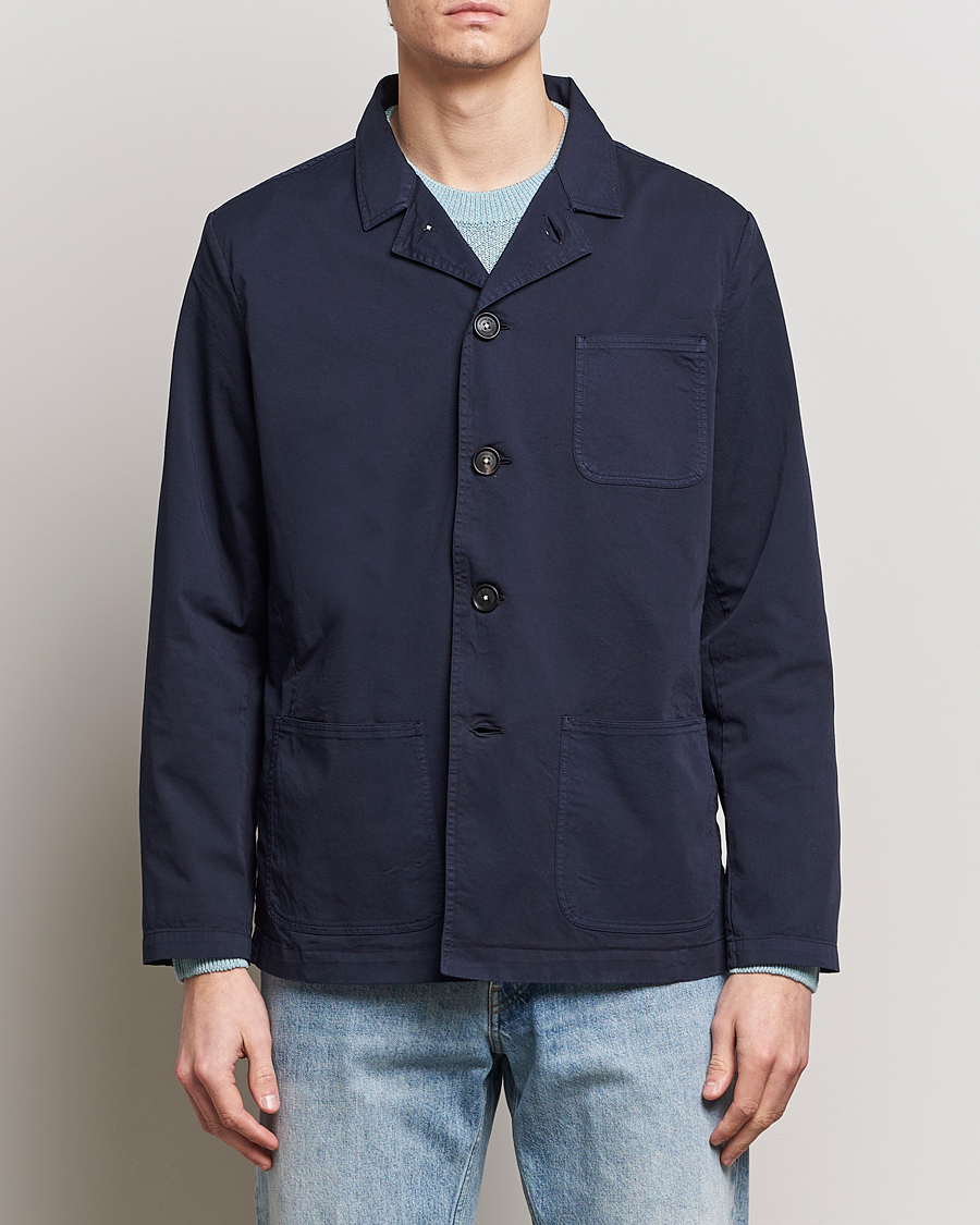 Mies | Kauluspaidat | Massimo Alba | Florida Stone Washed Shirt Jacket Navy