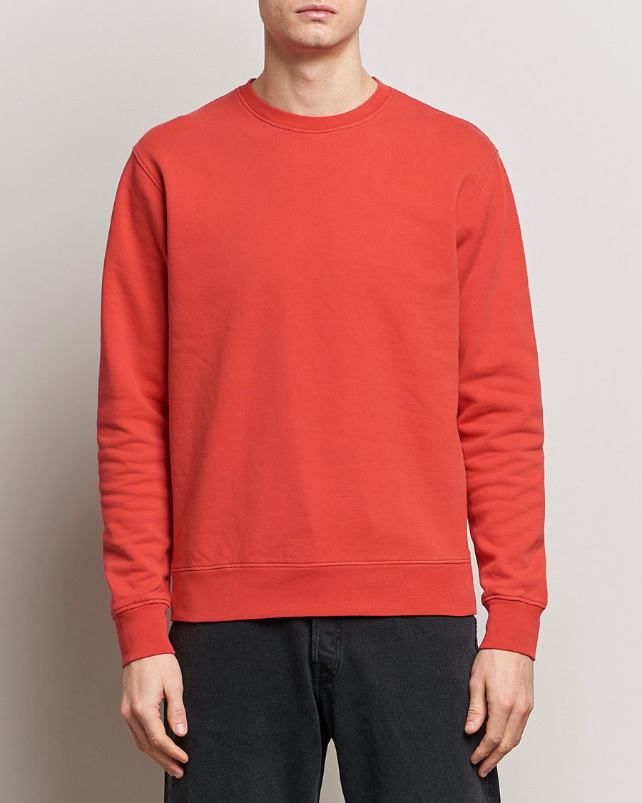 Mies |  | Colorful Standard | Classic Organic Crew Neck Sweat Red Tangerine