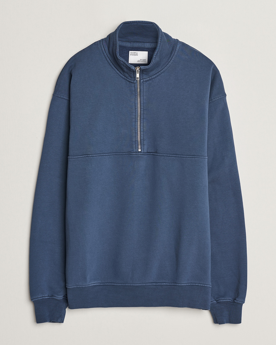 Mies | Puserot | Colorful Standard | Classic Organic Half-Zip Petrol Blue