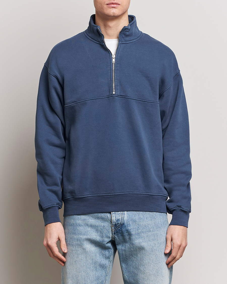 Mies | Puserot | Colorful Standard | Classic Organic Half-Zip Petrol Blue