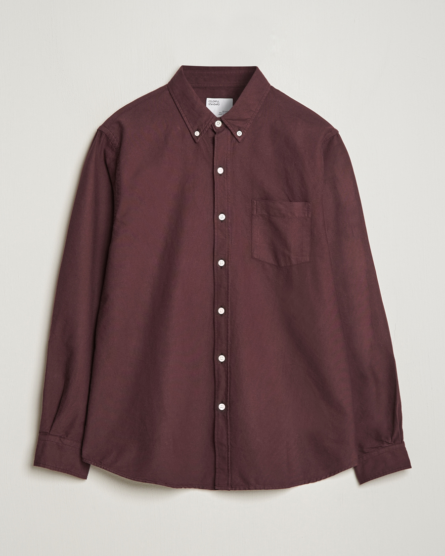Mies | Kauluspaidat | Colorful Standard | Classic Organic Oxford Button Down Shirt Oxblood Red