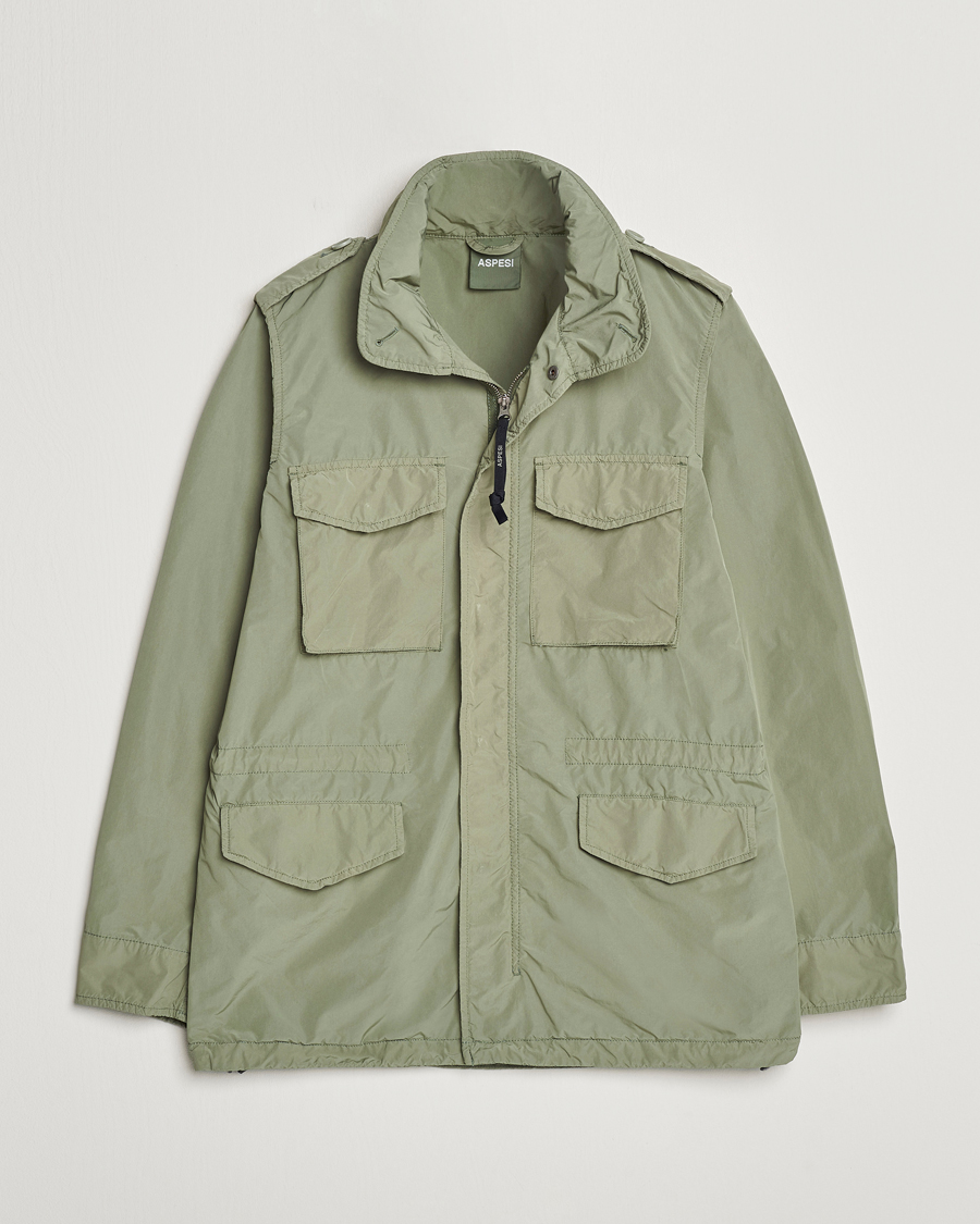Mies | Takit | Aspesi | Giubotto Garment Dyed Field Jacket Sage