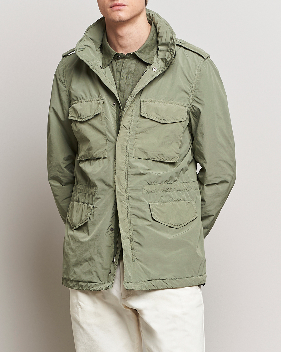 Mies | Syystakit | Aspesi | Giubotto Garment Dyed Field Jacket Sage