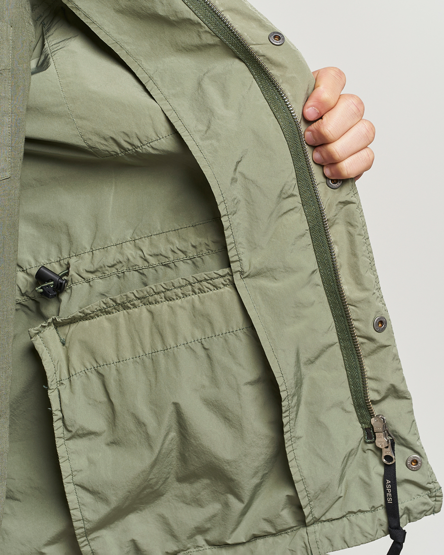 Mies | Takit | Aspesi | Giubotto Garment Dyed Field Jacket Sage