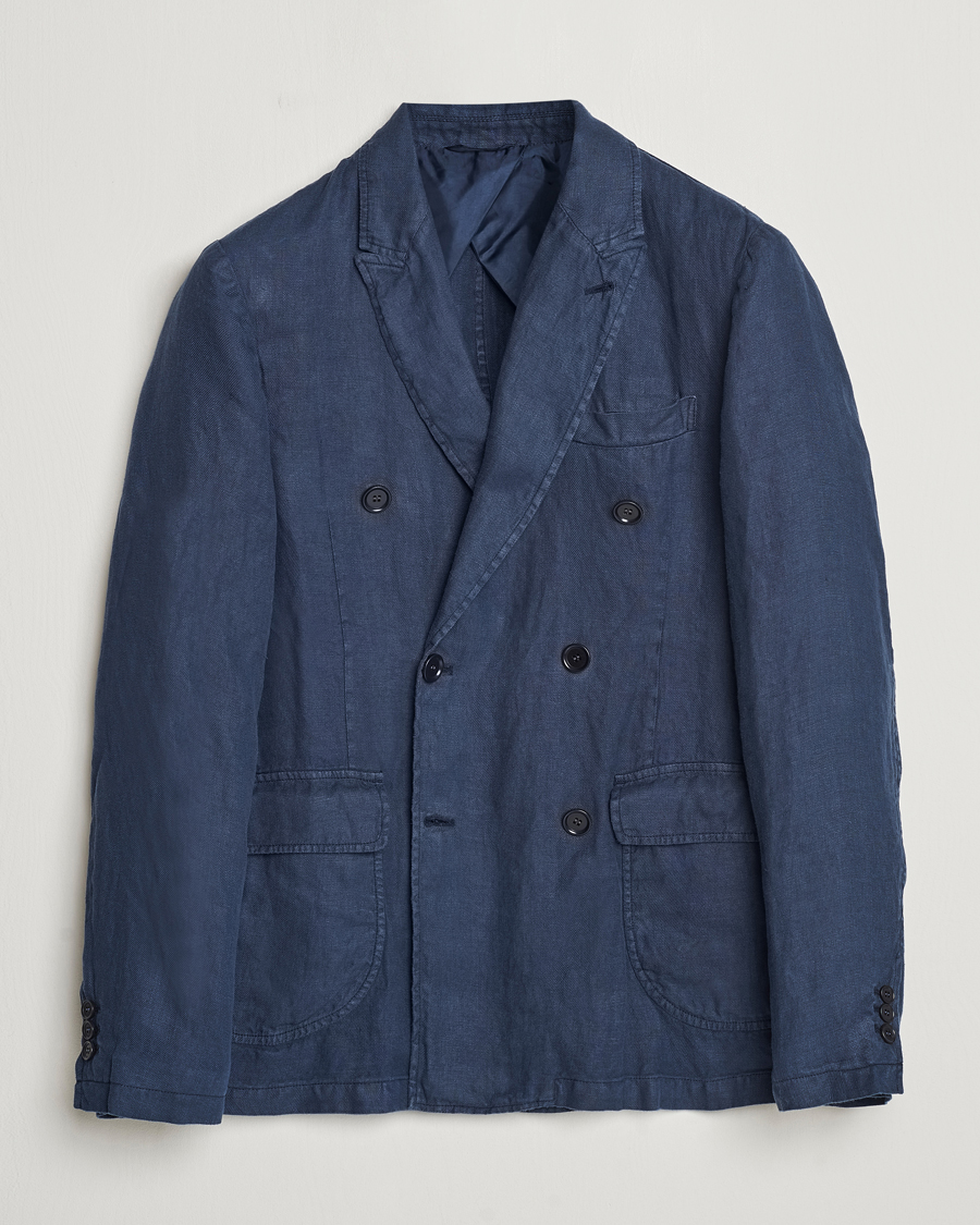 Mies | Pikkutakit | Aspesi | Sugimoto Double Breasted Hemp Blazer Navy