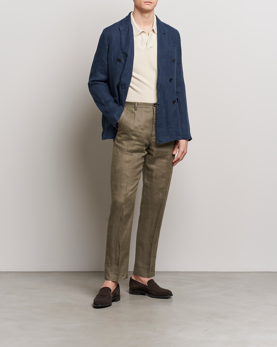 Mies | Pikkutakit | Aspesi | Sugimoto Double Breasted Hemp Blazer Navy