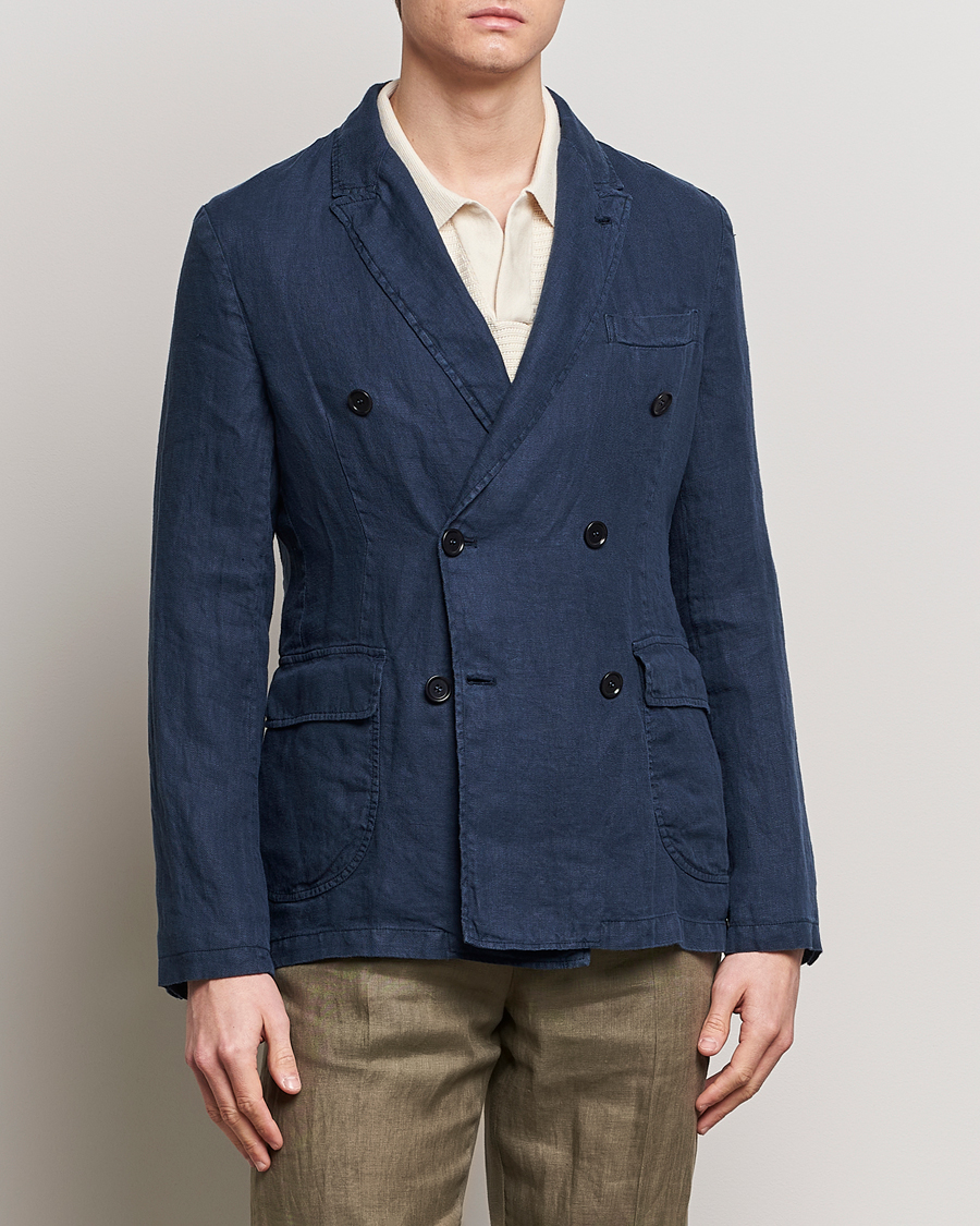 Mies | Pikkutakit | Aspesi | Sugimoto Double Breasted Hemp Blazer Navy