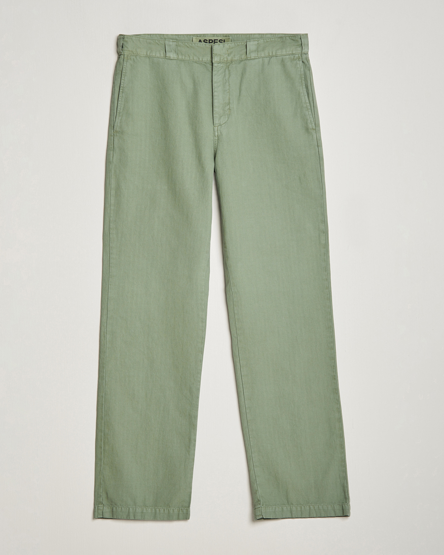 Mies | Housut | Aspesi | Cotton Herringbone Pants Sage
