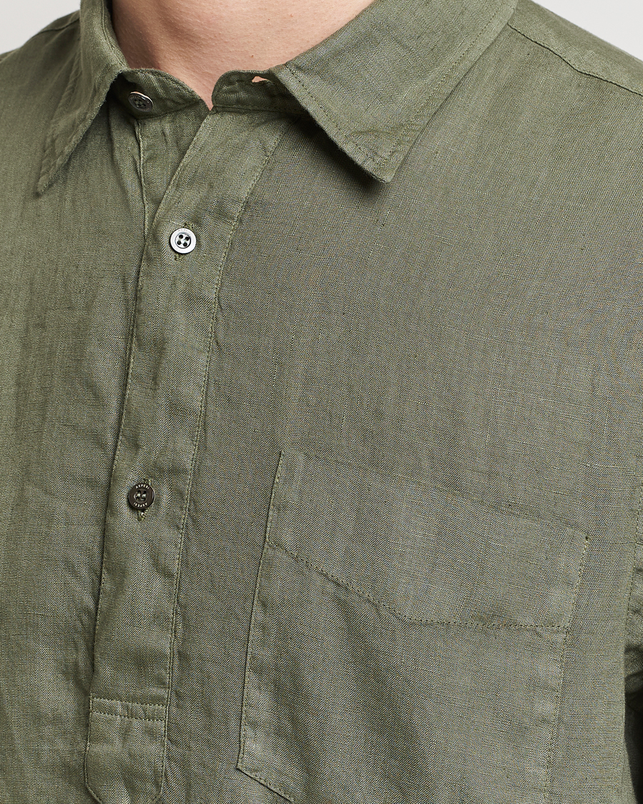 Mies | Kauluspaidat | Aspesi | Linen Popover Shirt Military