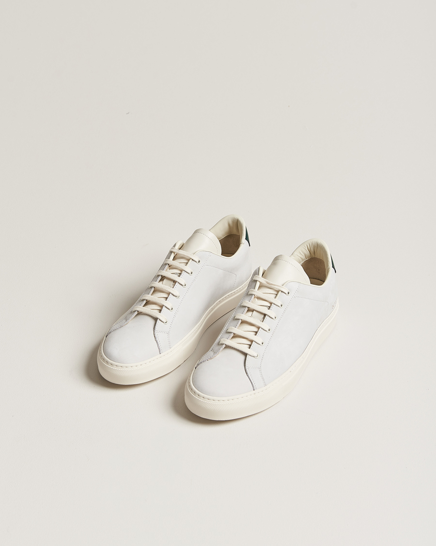 Mies | Common Projects Retro Pebbled Nappa Leather Sneaker White/Green | Common Projects | Retro Pebbled Nappa Leather Sneaker White/Green