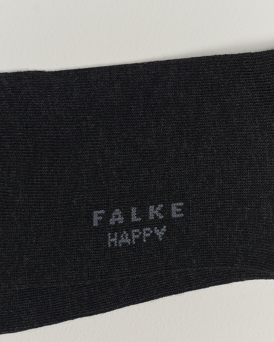 Mies | Alusvaatteet | Falke | Happy 2-Pack Cotton Socks Anthracite Melange