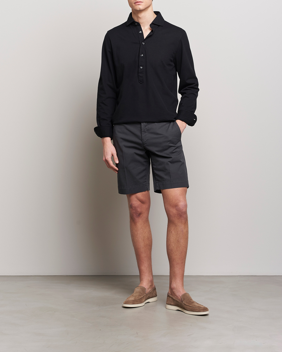 Mies | Kauluspaidat | Gran Sasso | Popover Shirt Black